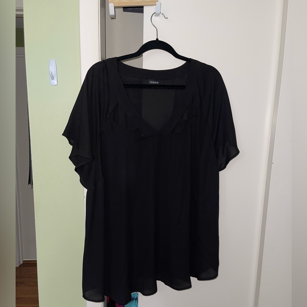 Torrid Cut Out Chiffon Blouse